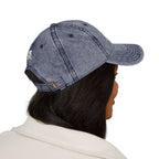 Vintage style embroidered hat with "Hot Girls Love Cats" text, casual wear accessory, featuring colorful cat graphics and classic design.