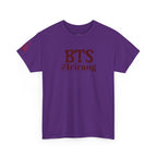 BTS Arirang T-shirt by Printify featuring Korean Hangul, BTS world tour Arirang design, perfect for Bangtan concert fans