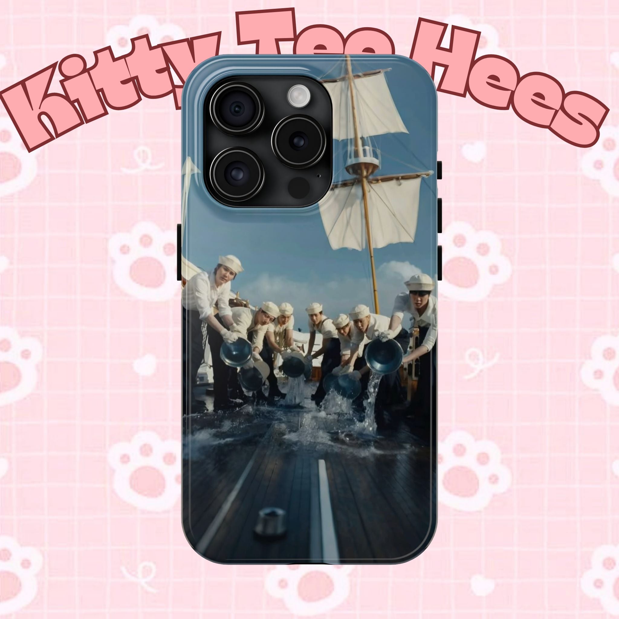Cute BTS Sailor phone case featuring K-pop design with Arirang and concert-themed artwork, ideal for BTS fans.