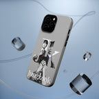 Monochrome BTS Jungkook phone case featuring letter design, impact-resistant material, suitable for fans of Bangtan Boys.