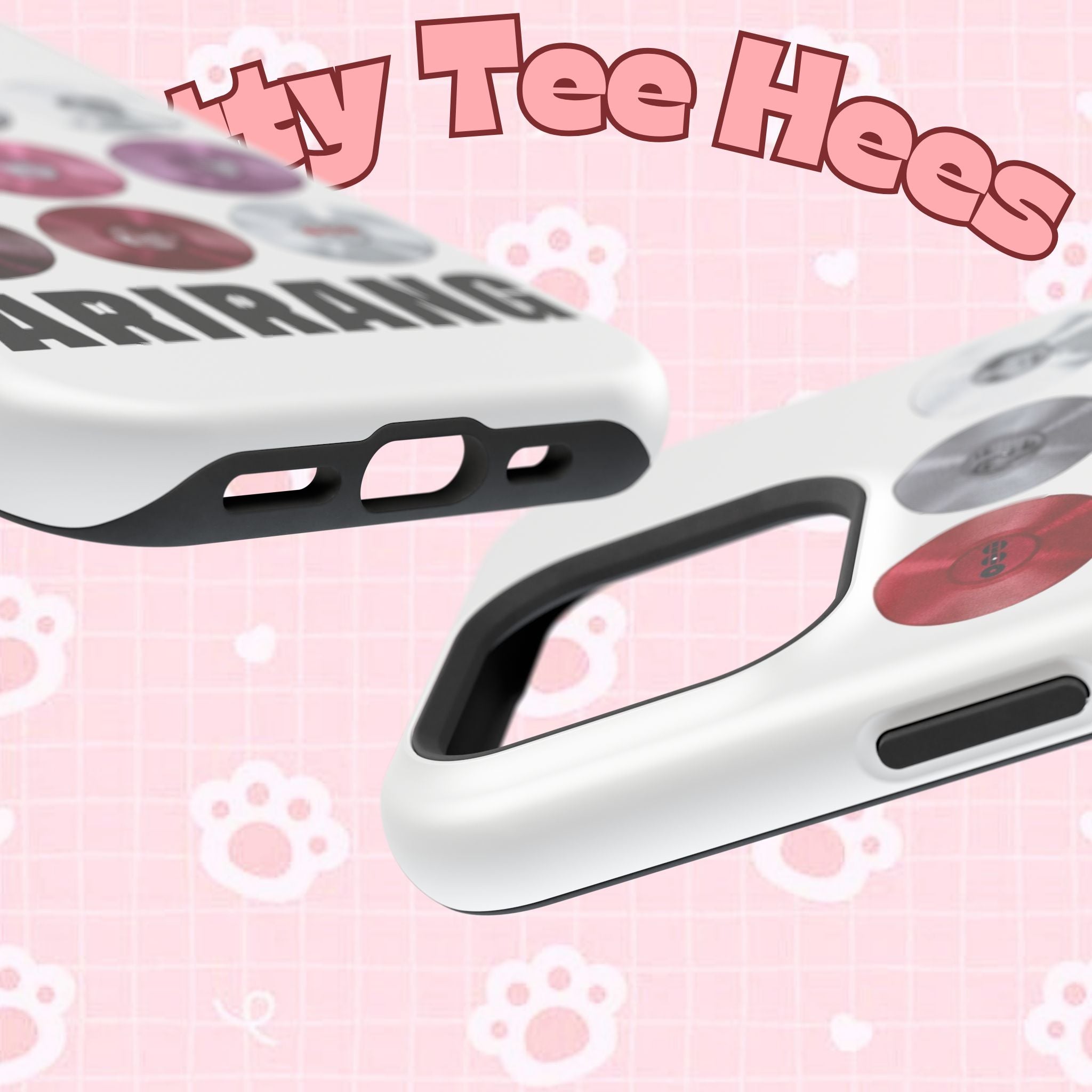 Printify BTS Arirang vinyl record grid phone case featuring impact-resistant design with BTS fan merch graphics.