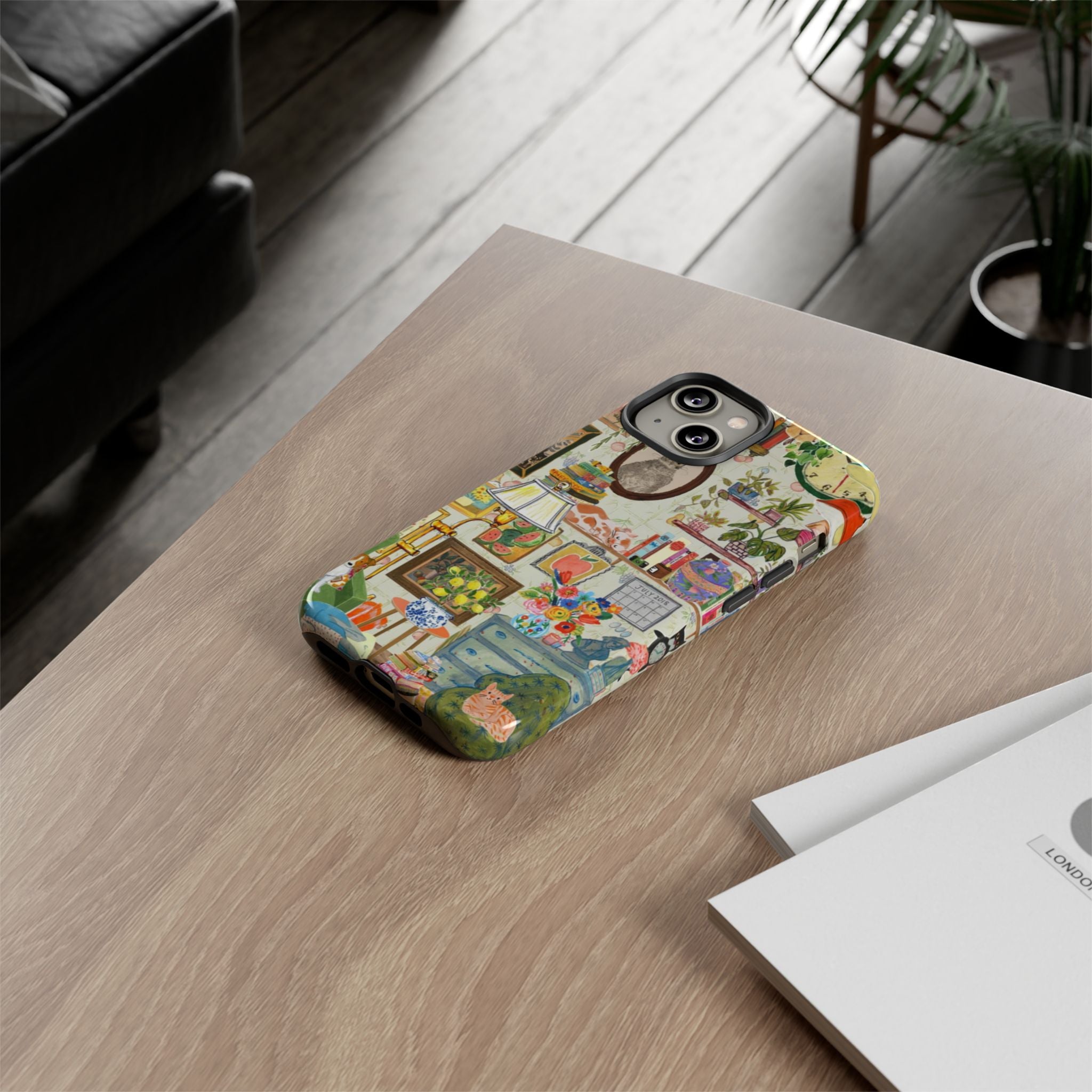 Cute cat printed iPhone 17 case by Printify featuring a cozy pet portrait design on a stylish, protective phone cover.