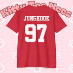 Custom BTS T-shirt featuring Jungkook, Jimin, V, J-Hope, RM, Suga, Jin, and Bangtan Boys, ideal for K-pop concert fans.