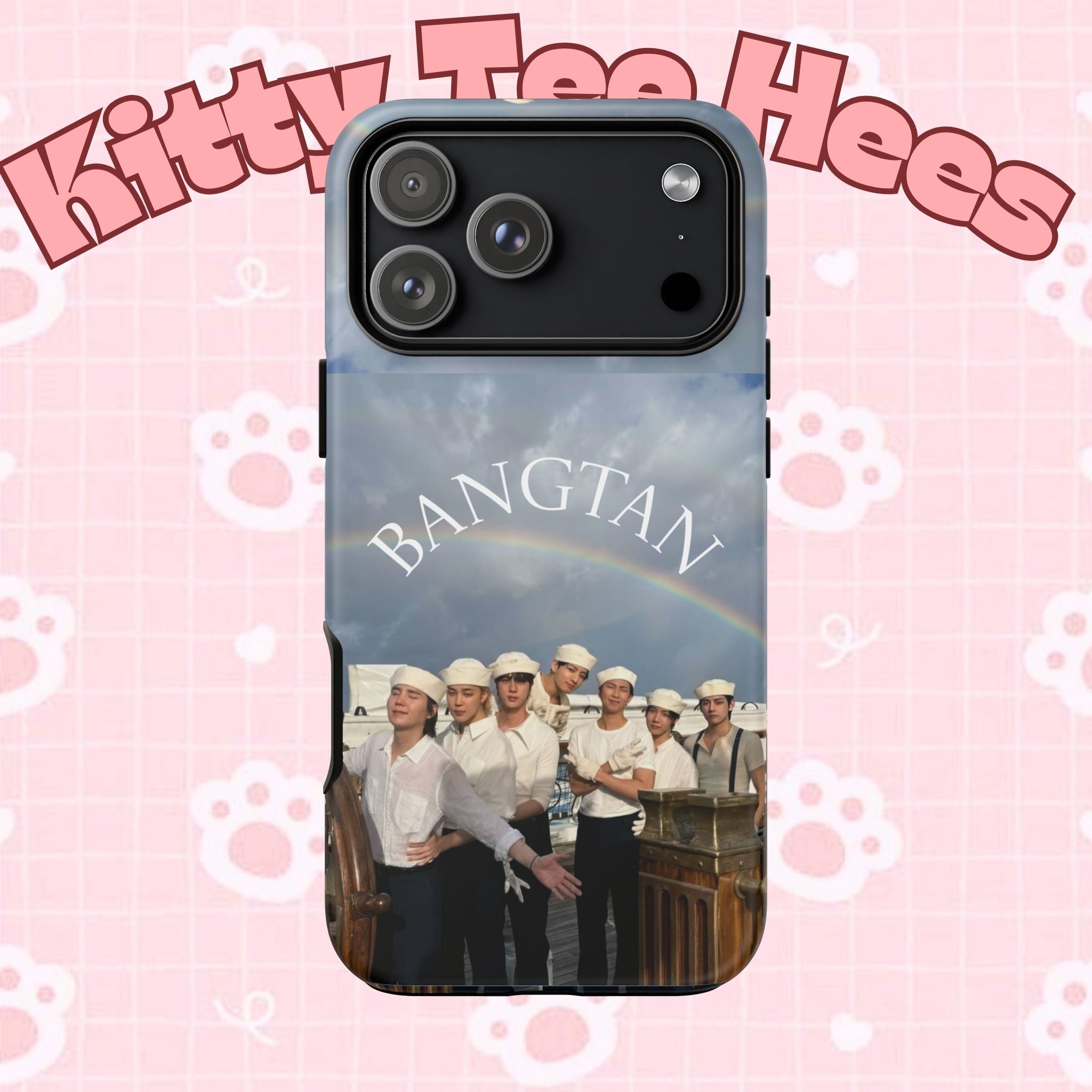 Cute Sailor BTS Swim phone case for iPhone and Samsung featuring Bangtan Sailor Arirang design by Printify.
