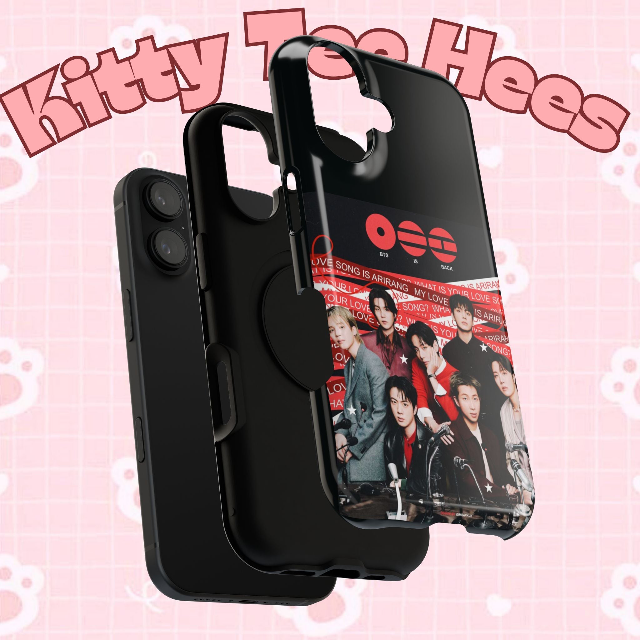 Impact-resistant BTS Arirang phone case by Printify featuring Bangtan concert photo, designed for K-Pop fans.