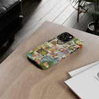 Cute cat portrait phone case for iPhone 17, stylish Printify framed living room pet home design with cozy, cool pet artwork.