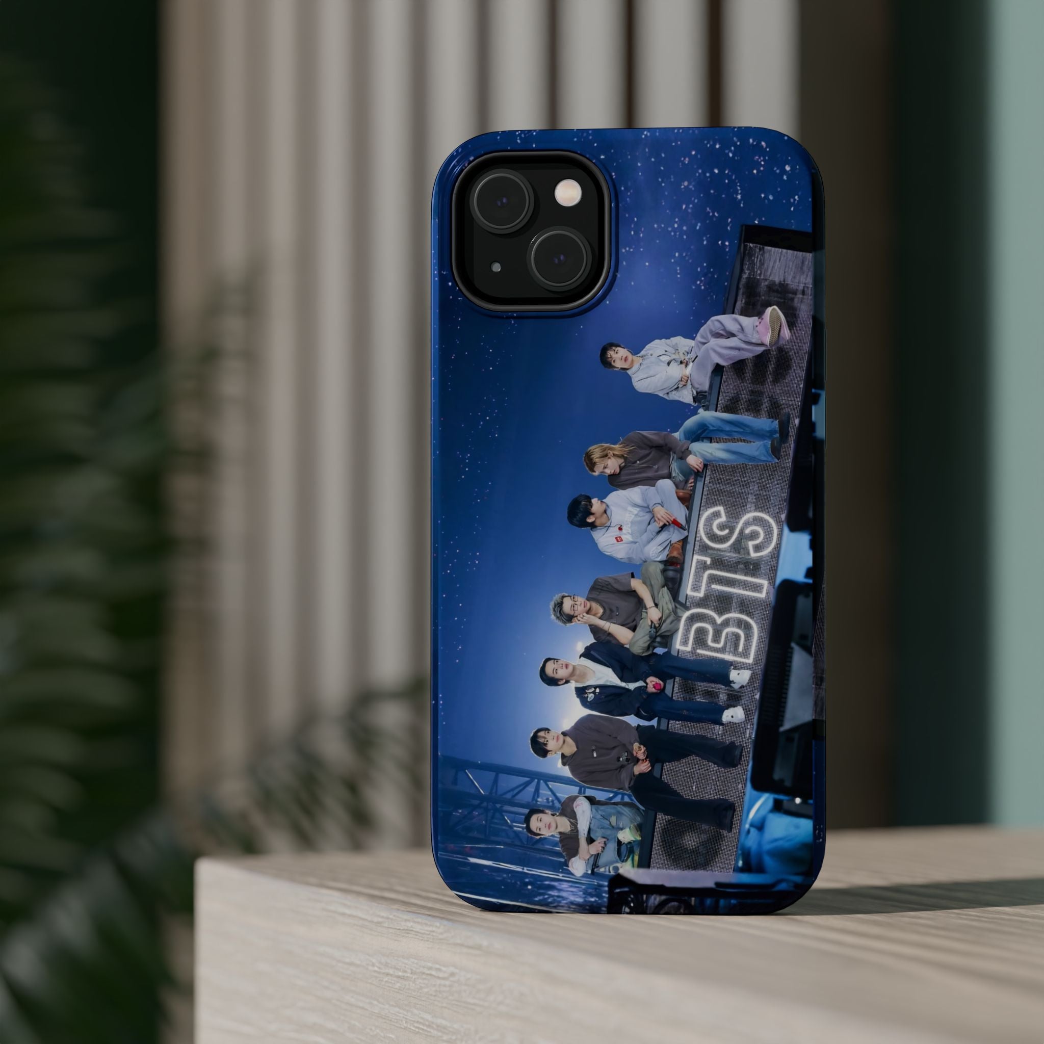Printify BTS Bangtan World Tour Arirang impact-resistant phone case for iPhone 17 and Samsung Galaxy S26 Ultra, featuring tour graphics.