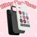 Printify BTS Arirang vinyl record grid phone case featuring cool BTS fan merch design, impact-resistant for iPhone or Android.