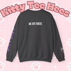 Lavender print BTS logo Arirang crewneck sweatshirt featuring K-pop band design and concert-themed graphic, casual pullover style.