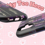 Neon Korean script BTS phone case for iPhone and Samsung, impact-resistant design with bold print and vibrant colors.