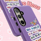 Printed BTS member names phone case for iPhone 17 featuring Jungkook, Jimin, and Rap Monster design on a tough protective case.