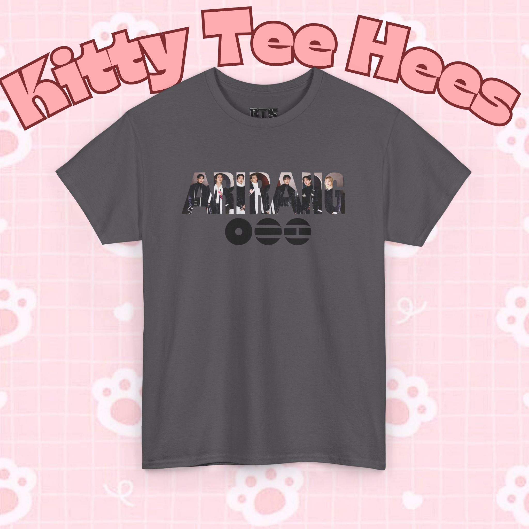 K-Pop inspired BTS concert T-shirt by Printify featuring Bangtan boys graphic for fans of Bangtan and BTS world tour.