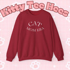 Cozy cat mom sweatshirt with cute animal print, perfect for feline parents, by Printify, featuring a warm, casual jumper style.