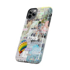 K-Pop BTS collage phone case for iPhone and Samsung with pastel hot air balloon aesthetic, featuring vibrant K-Pop photo collage design.