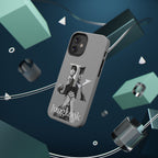 Monochrome BTS Jungkook phone case by Printify featuring impact-resistant design and letter-themed artwork.