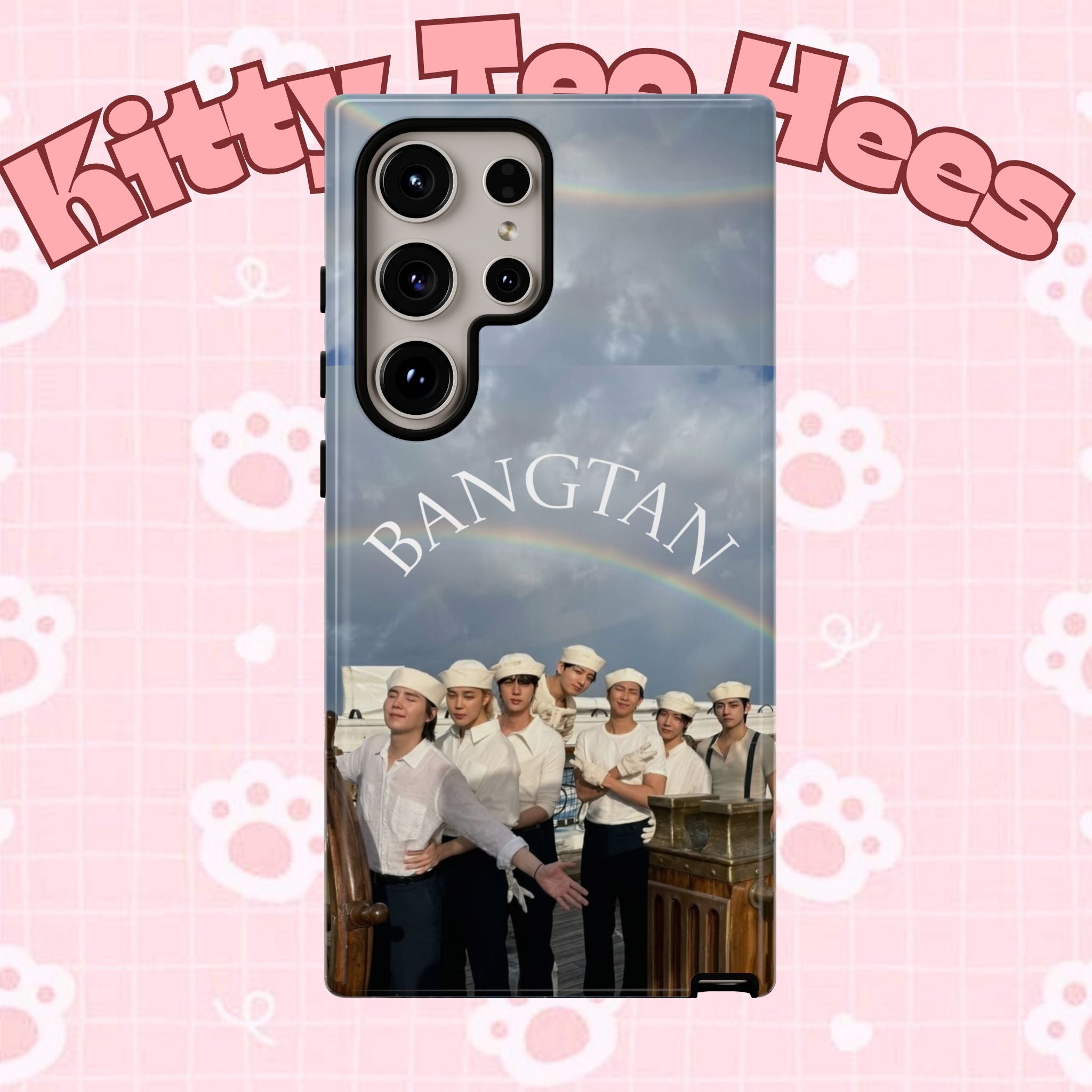 Cute Sailor BTS Swim phone case for iPhone and Samsung, featuring Bangtan Sailor Arirang design by Printify.