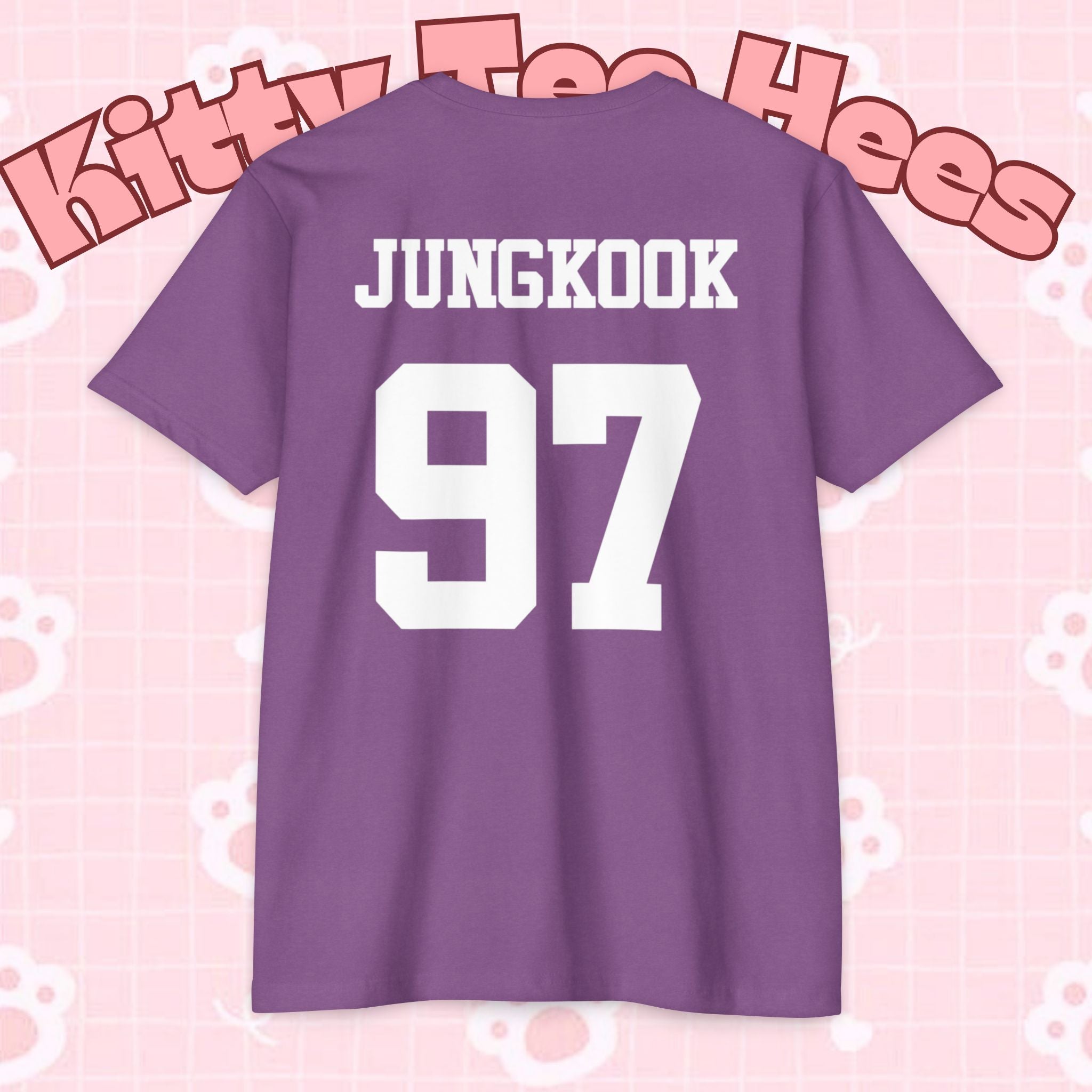 Custom BTS T-shirt featuring Jungkook, Jimin, V, J-Hope, RM, Suga, Jin for K-pop concert 2026, printed by Printify