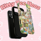 Cute cat portrait phone case for iPhone 17, stylish and cozy design by Printify featuring a framed pet home living room scene.