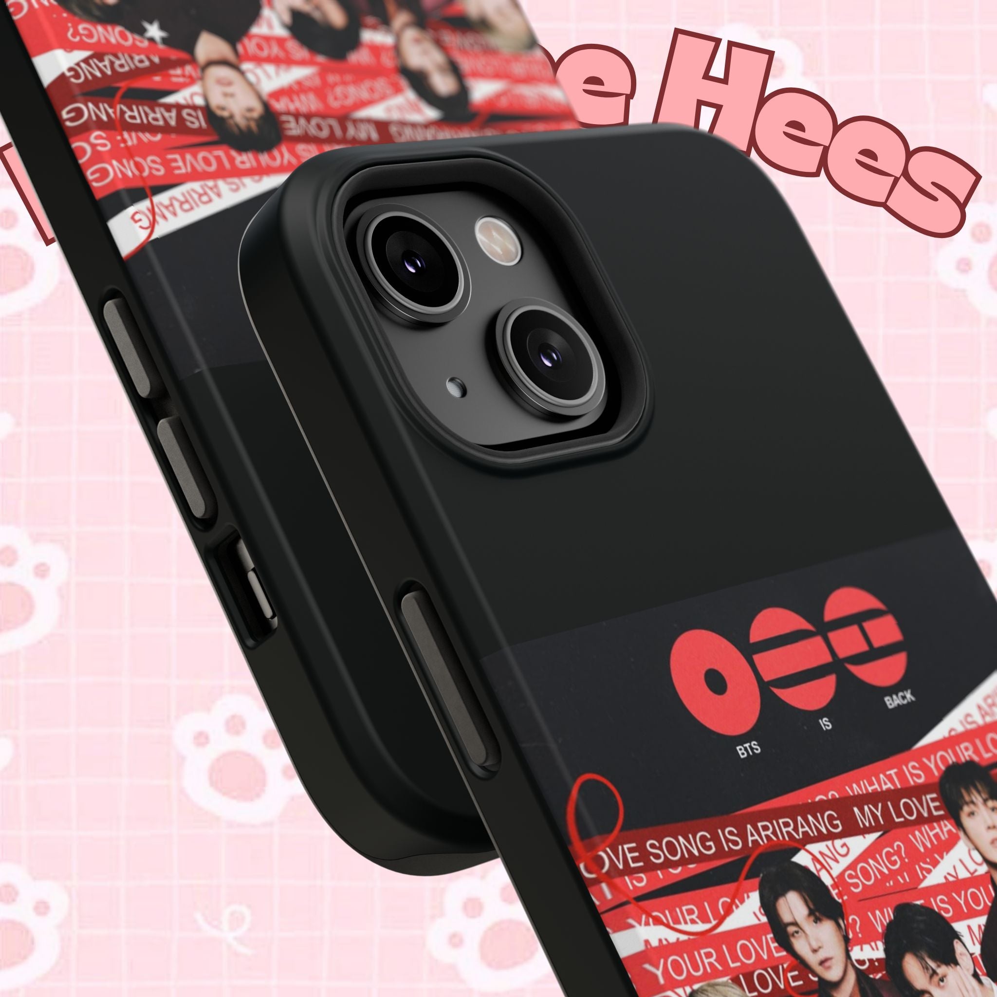 Printify BTS Arirang phone case featuring Bangtan concert photo, impact-resistant K-Pop band phone cover for 2026.
