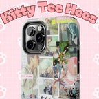 K-Pop BTS collage phone case for iPhone and Samsung with pastel hot air balloon design, durable tough protective cover.