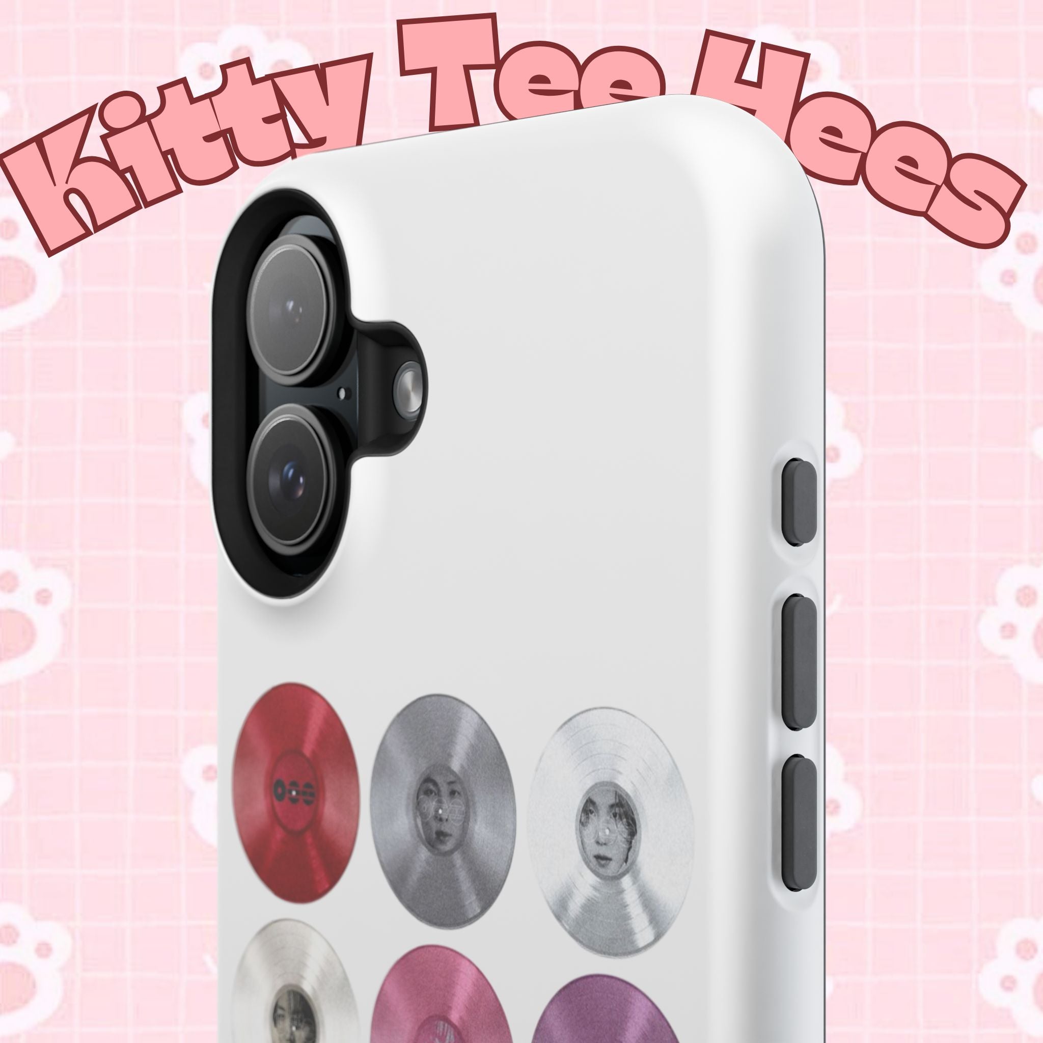 Printify BTS Arirang vinyl record phone case featuring impact-resistant design with BTS fan merch artwork.