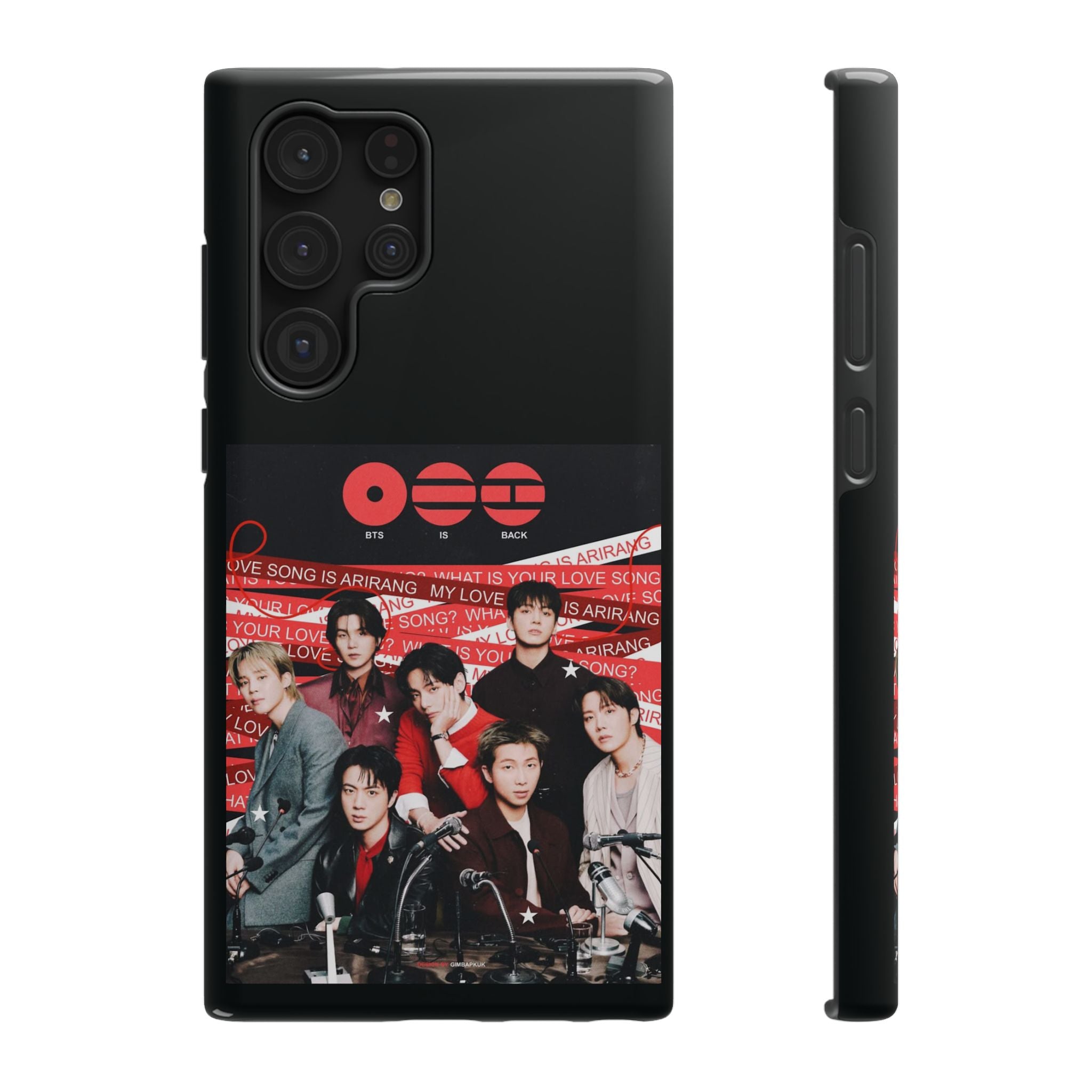 BTS Arirang phone case by Printify featuring Bangtan concert photo, impact-resistant K-Pop band phone cover for smartphones