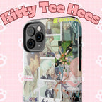 BTS collage phone case for iPhone and Samsung with pastel hot air balloon and K-Pop photo collage design by Printify