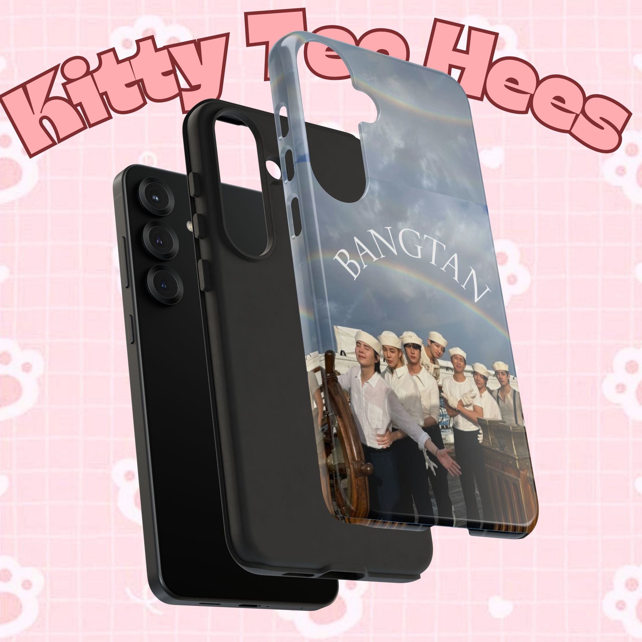 Cute Sailor BTS Swim phone case for iPhone and Samsung, featuring Bangtan Sailor design by Printify.