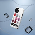 Printify BTS Arirang vinyl record grid phone case featuring impact-resistant design and cool BTS fan merch graphics.