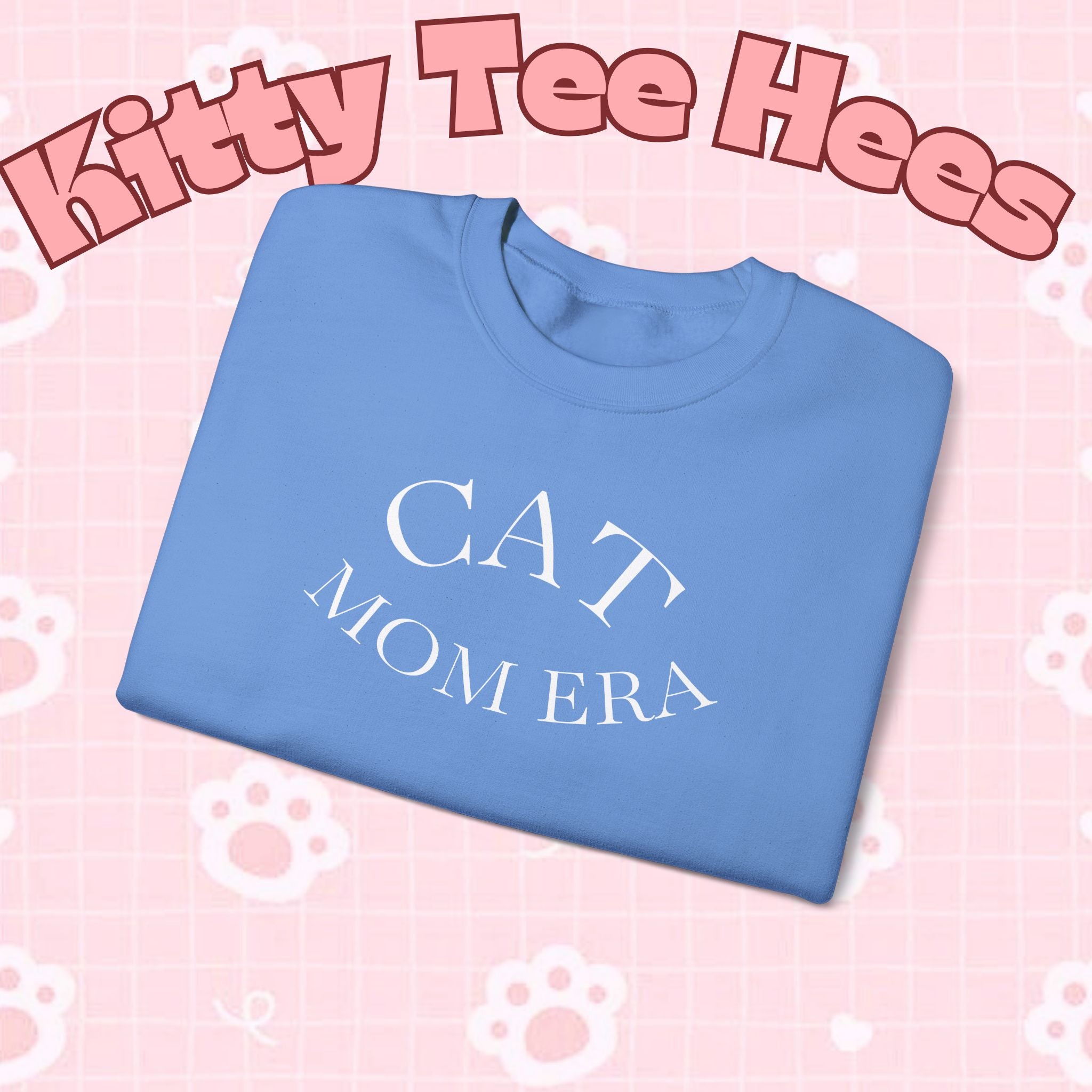 Printify cat mom sweatshirt featuring a cozy feline print, perfect for pet lovers and cat owners during Christmas.