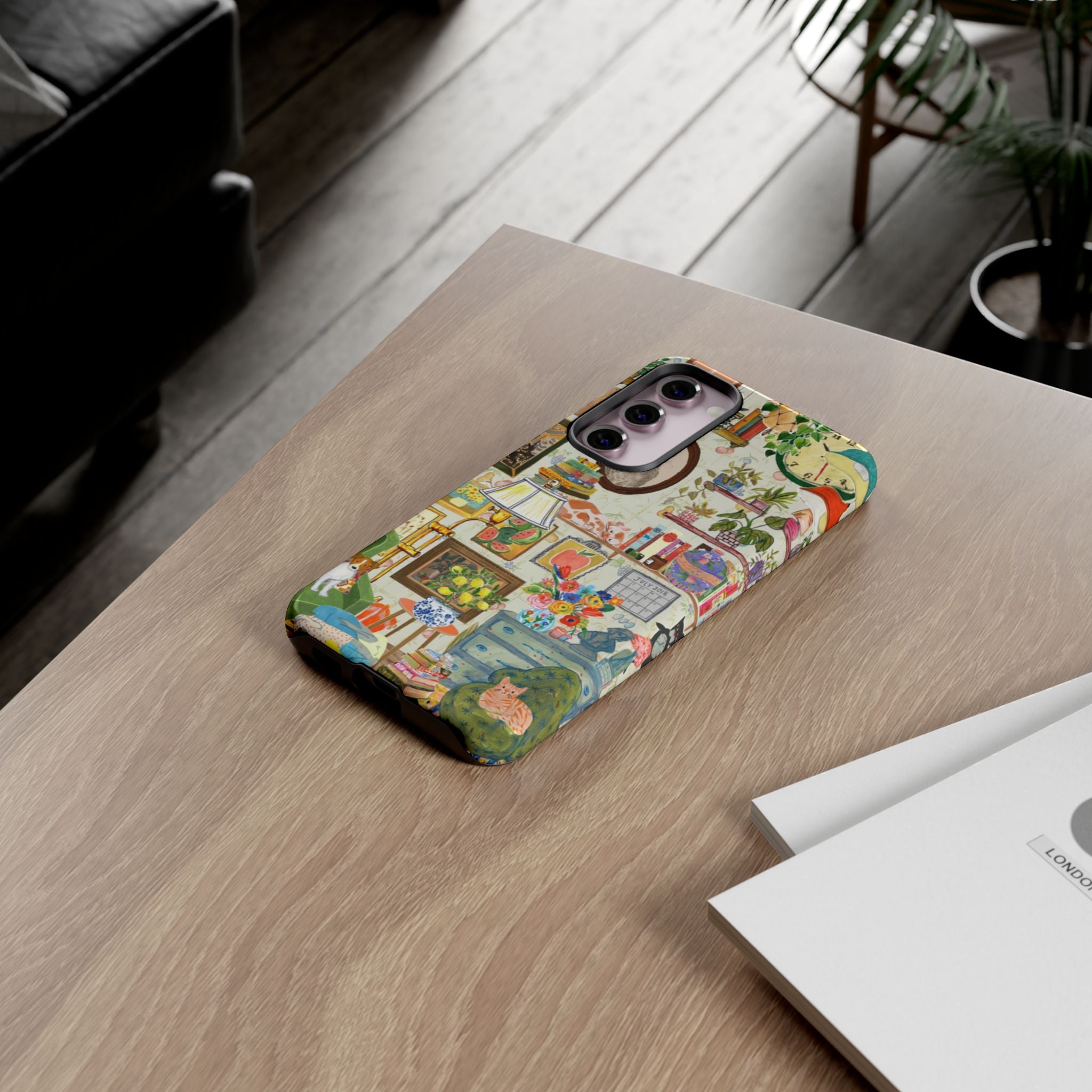 Cute cat portrait phone case for iPhone 17 by Printify, stylish and cozy with a framed pet home design.