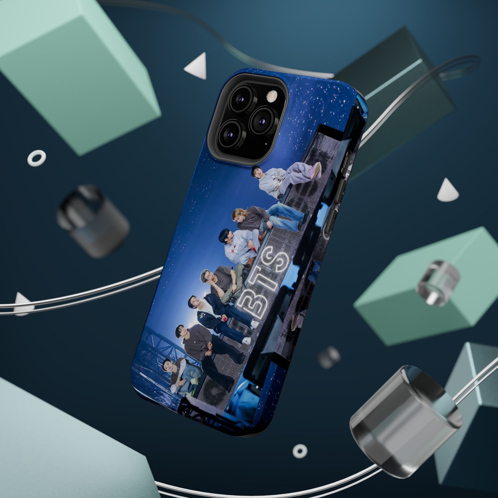 Printify BTS Bangtan World Tour Arirang impact-resistant phone case for iPhone 17 and Samsung Galaxy 26 Ultra, featuring tour artwork.
