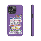 BTS member names phone case for iPhone 17 featuring Jungkook, Jimin, and Rap Monster, with a durable Printify design.