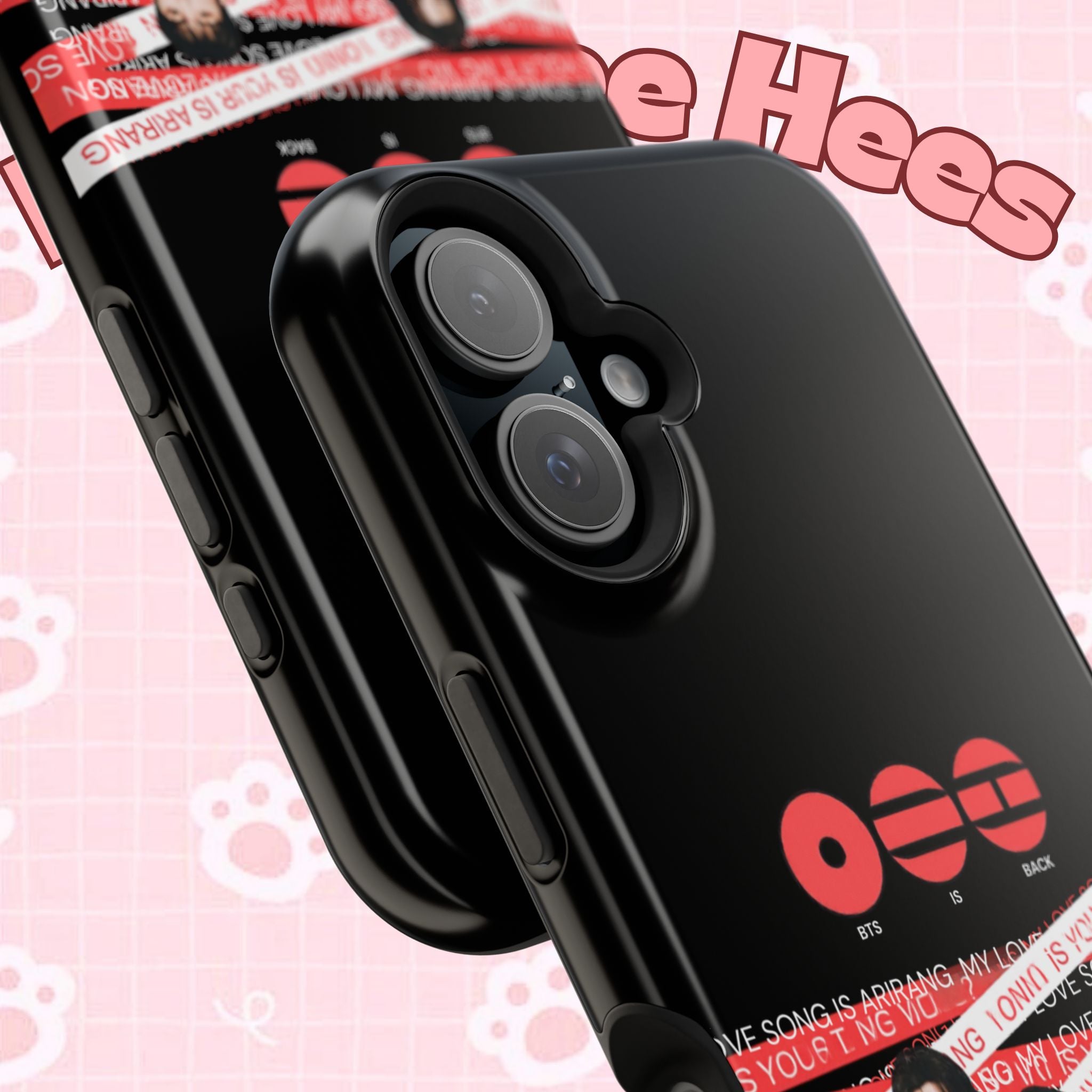 Cool BTS Bangtan phone case featuring fanmade K-pop band design, impact-resistant cover for smartphones.