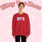 Lavender BTS logo Arirang crewneck sweatshirt by Printify featuring K-pop band design and concert-inspired print.