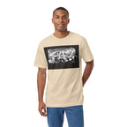 Black and white BTS graphic tee featuring Blood Sweat & Tears inspired print, casual K-Pop band BTS shirt by Printify.