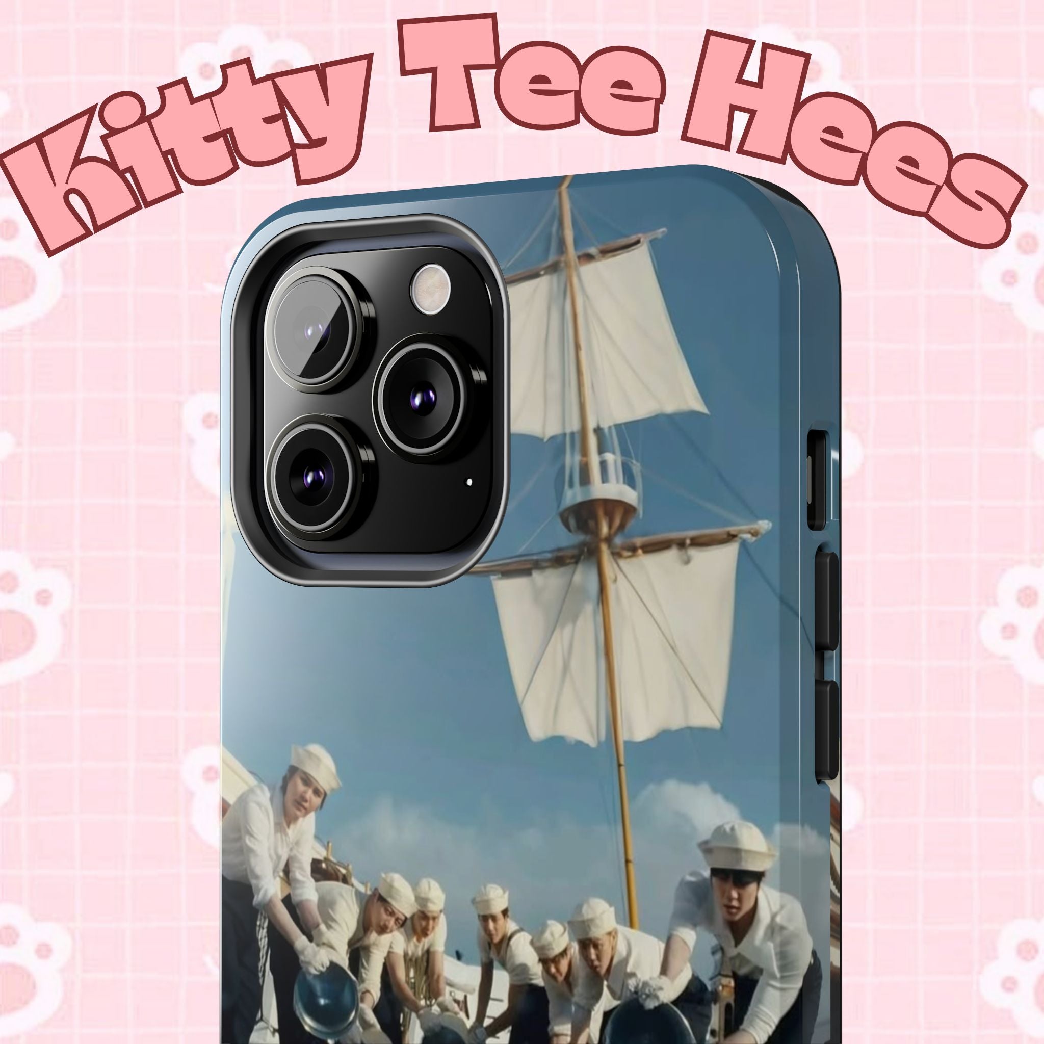 Cute BTS Sailor phone case featuring K-pop design with Arirang and BTS motifs, perfect for fans of the popular group.