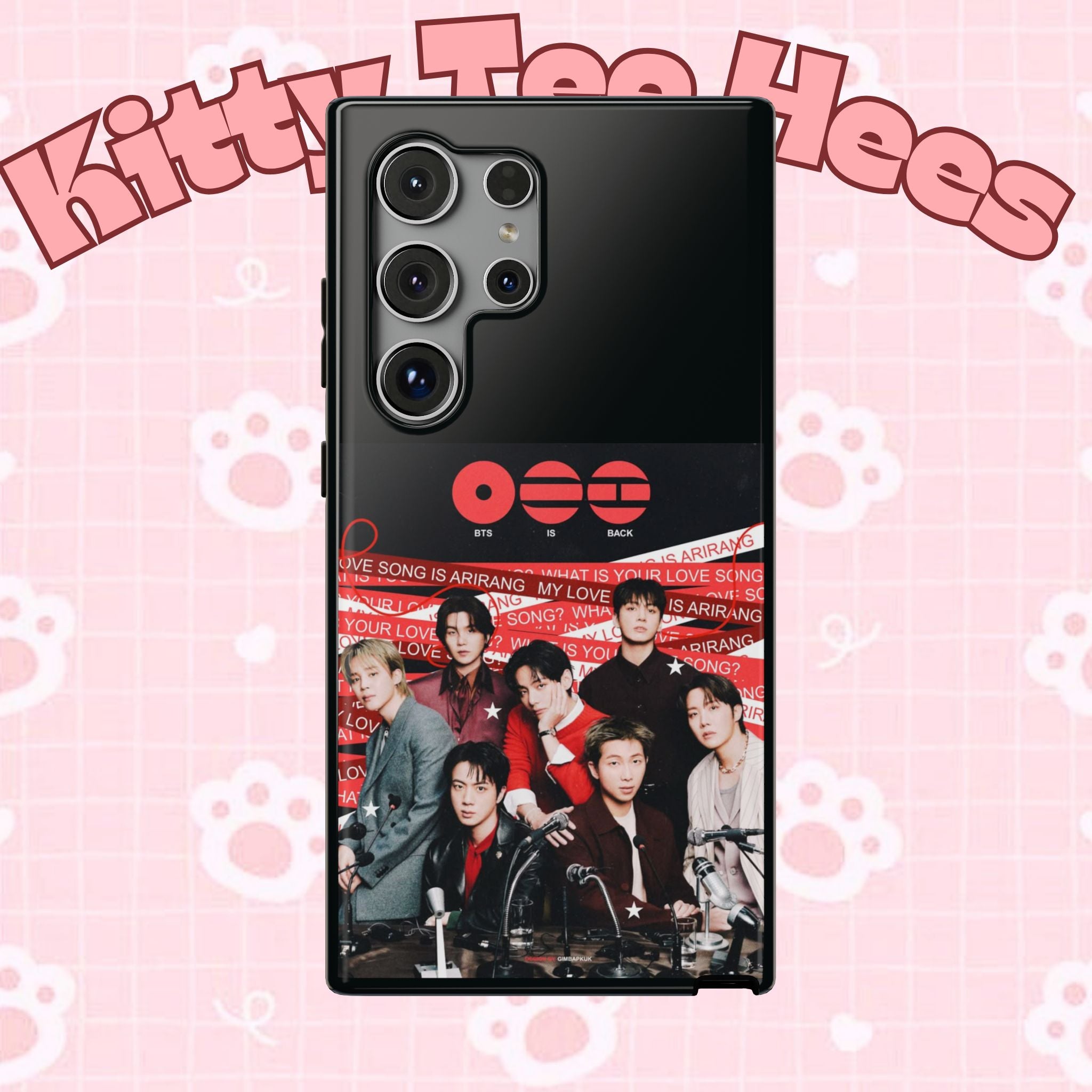 BTS Arirang phone case with Bangtan concert design, impact-resistant printify K-pop band photo phone cover for 2026 fans