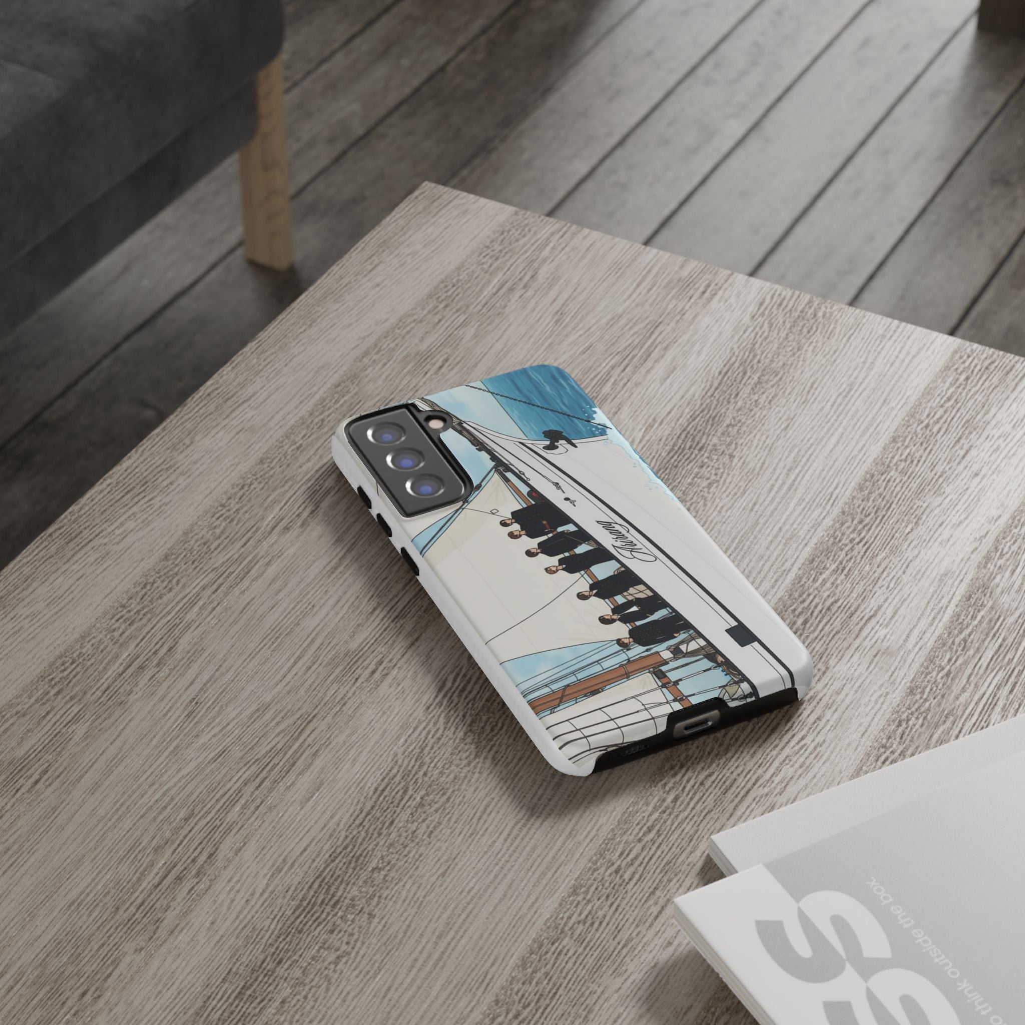 BTS Arirang swim-themed tough phone case for iPhone 17 and Samsung, featuring Bangtan concert-inspired design by Printify