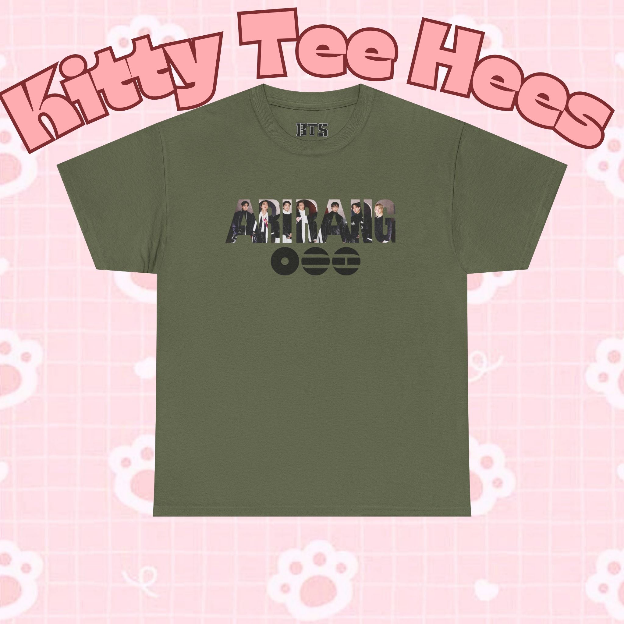 K-Pop inspired BTS concert T-shirt with graphic design featuring Bangtan Boys, casual style, on a Printify branded tee.