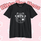 Custom BTS T-shirt featuring Jungkook, Jimin, V, J-Hope, RM, Suga, Jin, perfect for K-pop concert fans.