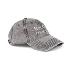 Vintage style embroidered hat featuring "Hot Girls Love Cats" design, casual wear accessory, ideal for birthdays or everyday fashion.