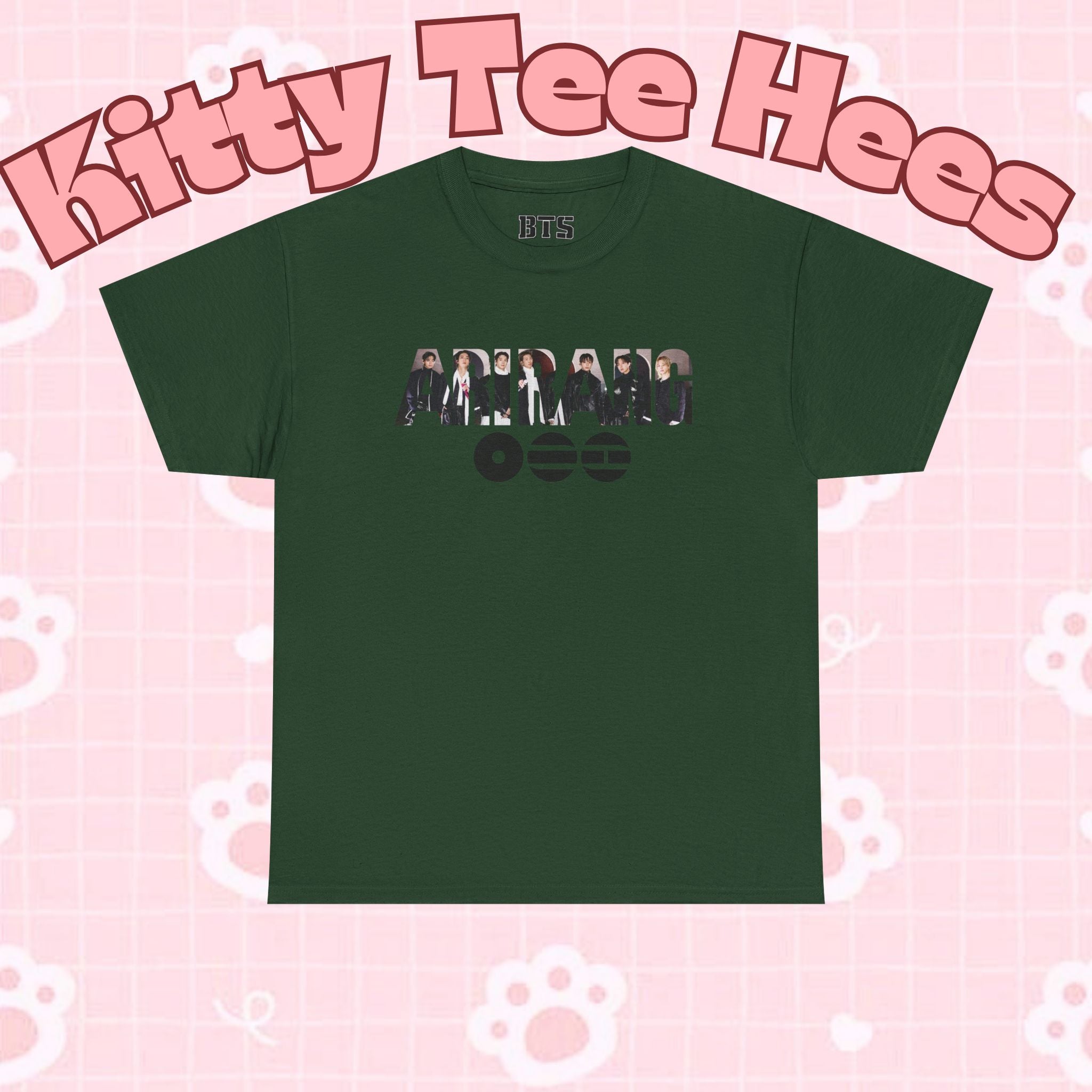 K-Pop inspired BTS Arirang Bangtan T-Shirt featuring a graphic design, perfect for concert and world tour fans.