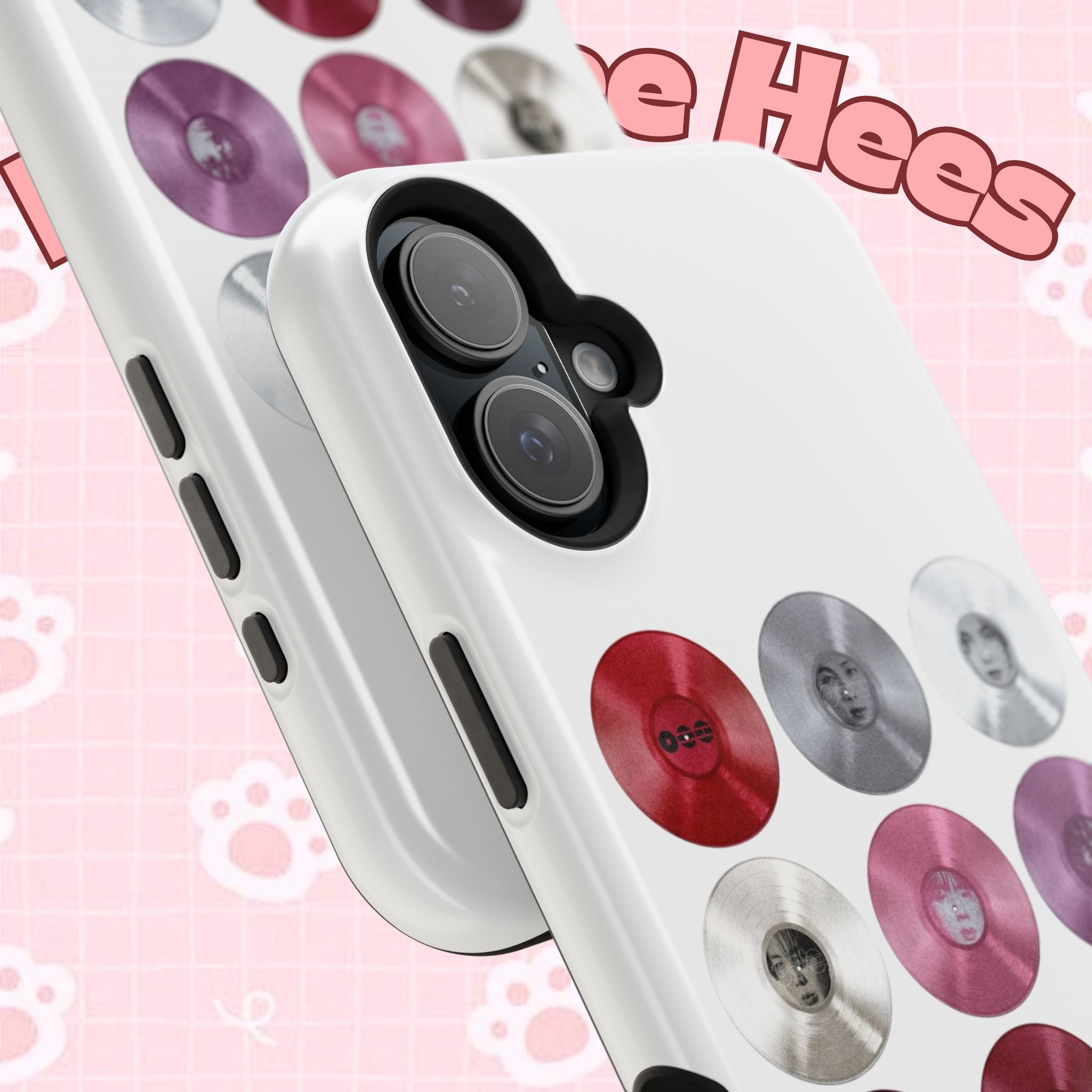 Printify BTS Arirang vinyl record phone case featuring a grid design, impact-resistant material, and cool BTS fan merch style