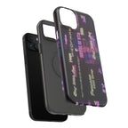 Neon Korean script phone case for iPhone and Samsung, impact-resistant BTS Bangtan Sonyeondan phone case by Printify.