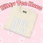 Printify BTS classic T-shirt featuring a simple outline design of the Bangtan Boys K-Pop band on a casual shirt.