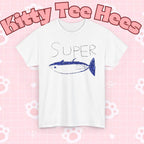 BTS Jin super tuna T-shirt featuring a playful fish graphic, casual fit, and vibrant print, perfect for BTS fans.