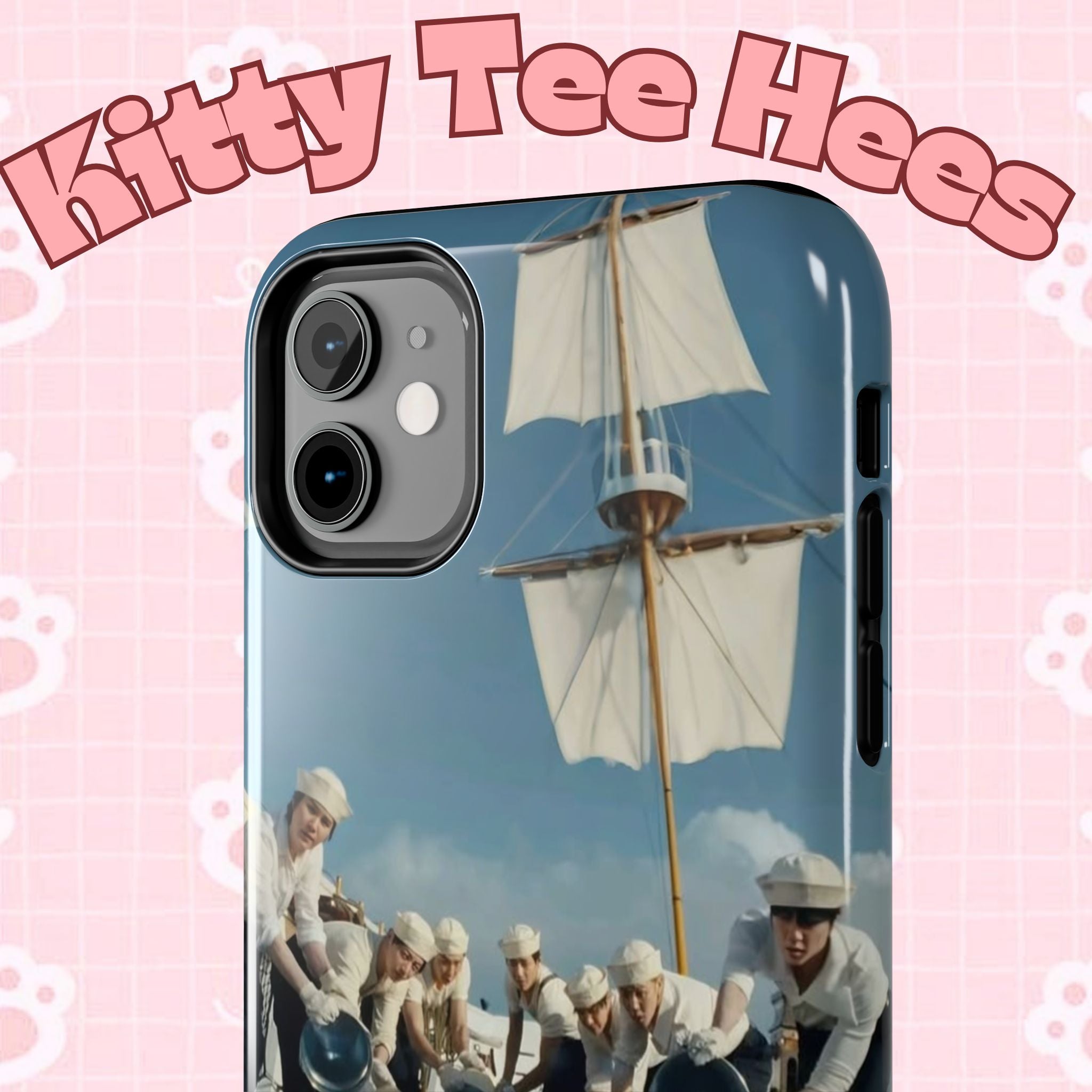 Cute Sailor BTS phone case with Arirang design, featuring K-pop style artwork and vibrant colors for BTS fans.