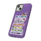 BTS member names phone case featuring Jungkook, Jimin, and RM for iPhone 17, with a tough protective design by Printify.