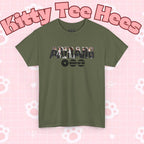K-Pop inspired BTS concert T-shirt featuring Bangtan Boys graphic design, worn by a person, casual style, Printify brand.